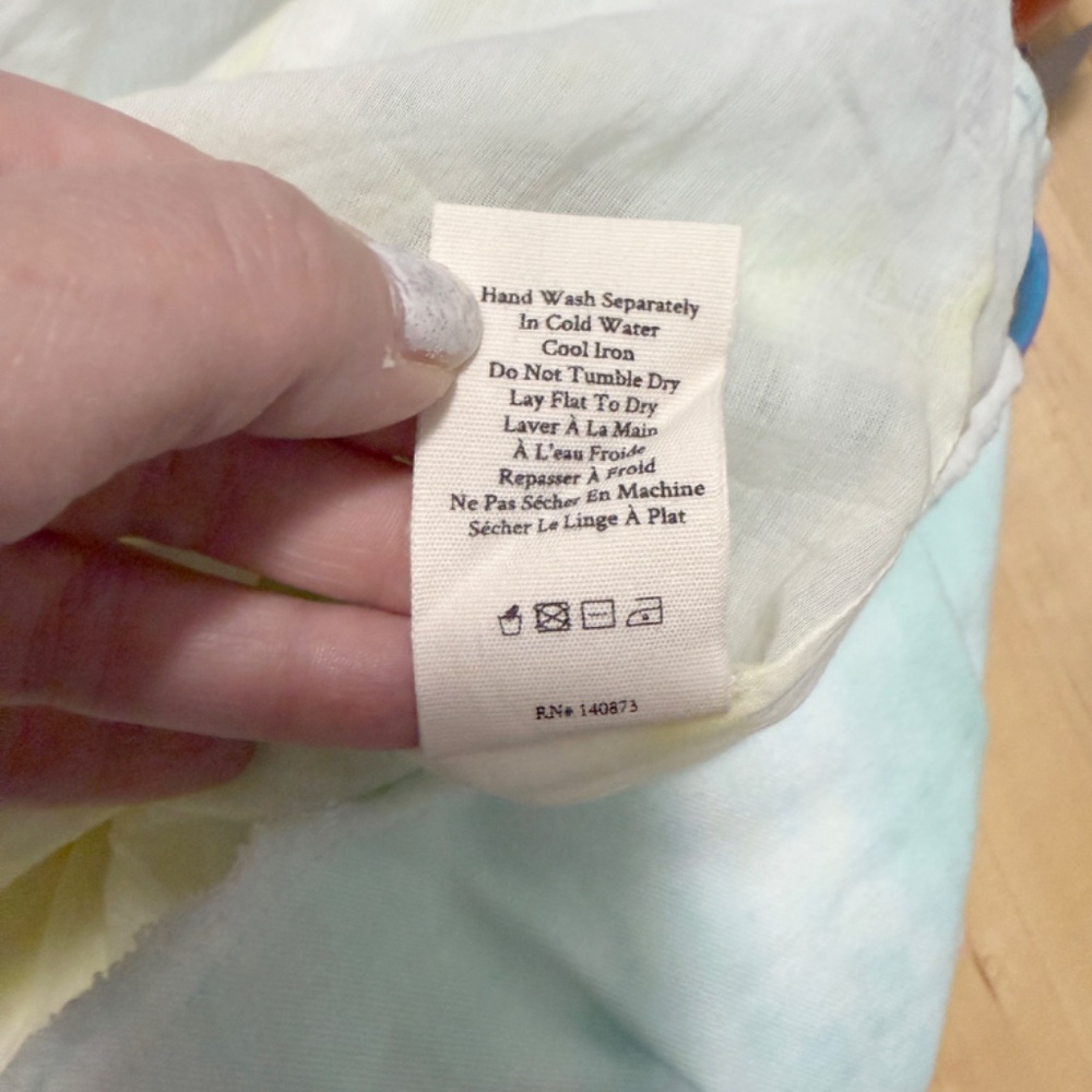 LoveShackFancy Landen Rainbow Radial Tie Dye Tiered Cotton Mini Skirt Size 2 - Picture 11 of 11